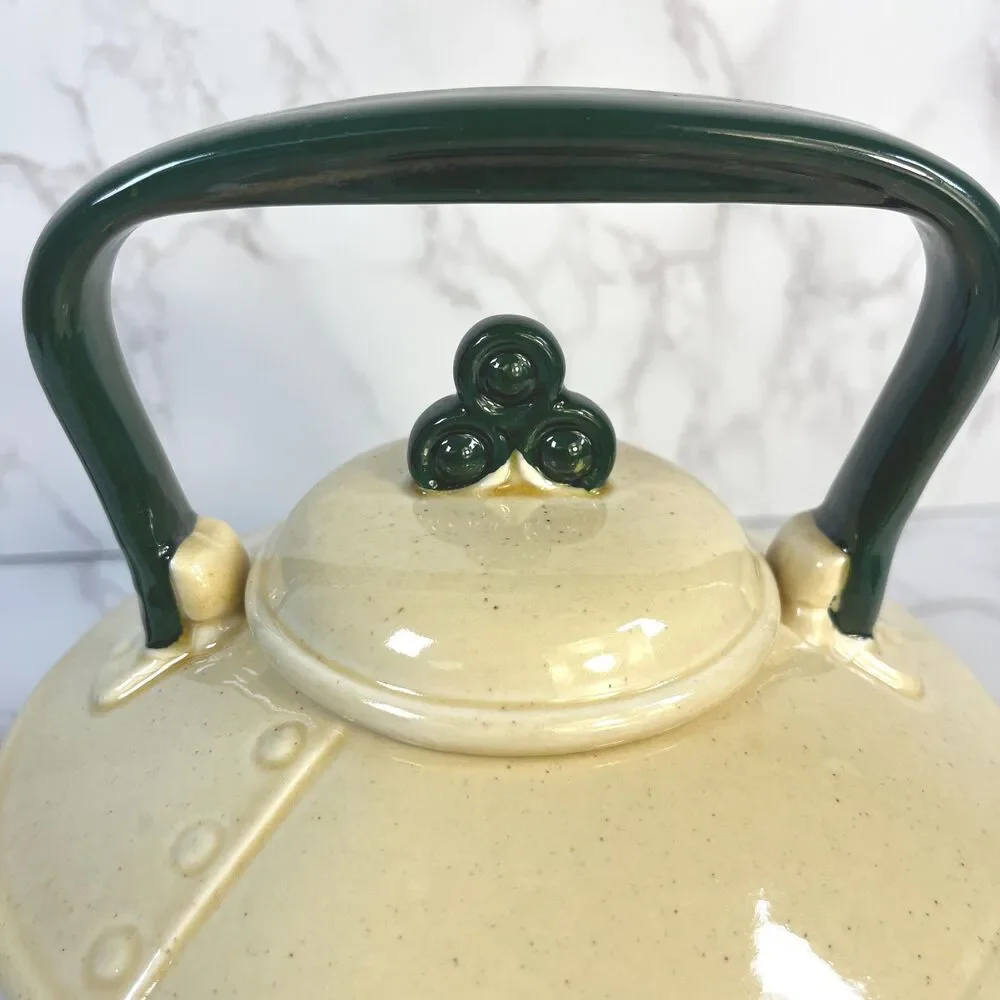 Vintage Metlox Poppytrail Teapot, Handpainted Amish Folk Art California Pottery